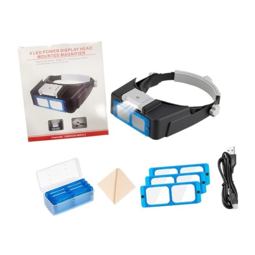 LED-beleuchtete Stirnband-Lupe, Juwelier-Lupe für die Schmuckherstellung - Bild 5 von 6