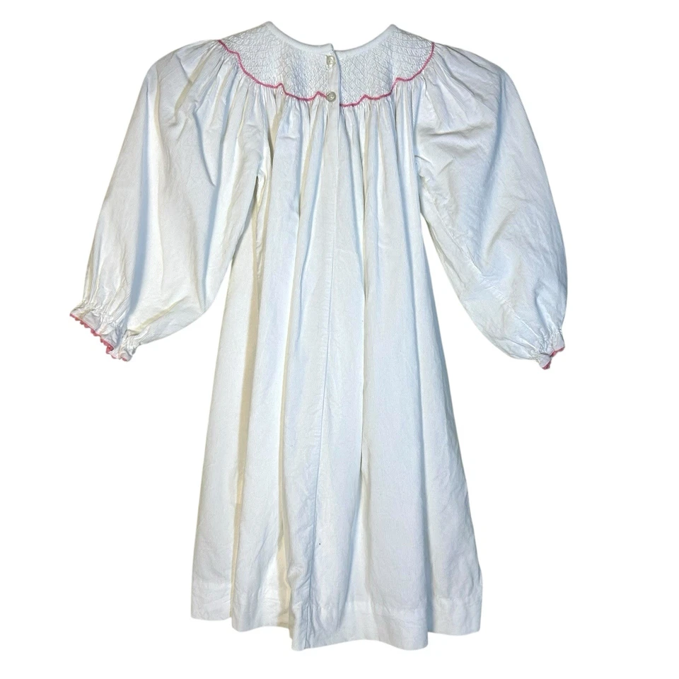 Vestido Calabacín Zuccini Calado Marfil Rosa Borde Pana Obispo Vacaciones Talla 5 Foto 2 de 4