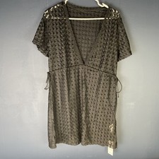Nwt Cupshe Women's Black Swim Cover Up Dress Size M