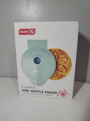 Dash Mini Waffle Maker 4'' Teal Non-Stick 350W New in Box Compact Kitchen