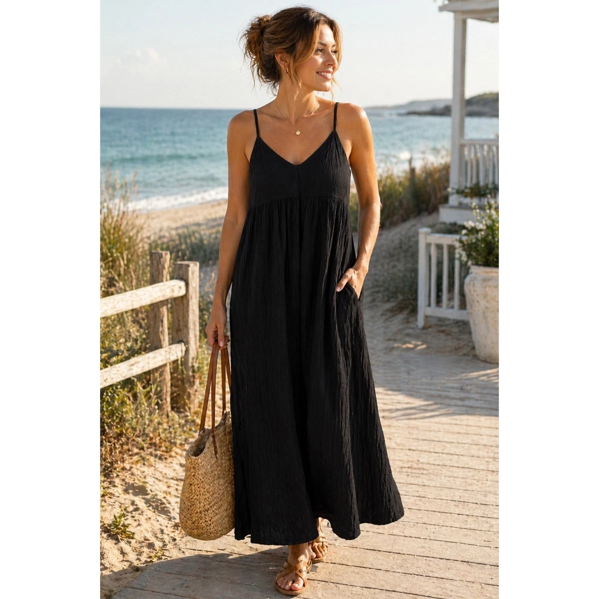 knee length dresses for ladies Honey Black Maxi Dress - US 4 main image 1