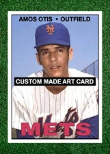 Amos Otis New York Mets 2024 / 1967 Custom Made Baseball Art Card