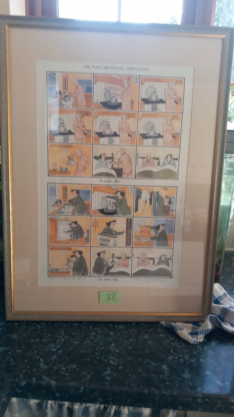 annie tempest print limited edition 838/1000 making the coffee the male female