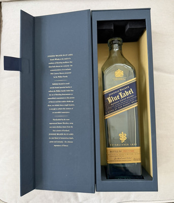 Johnnie Walker Blue Label Limited Edition Empty Whiskey Bottle w/Box 750 ML