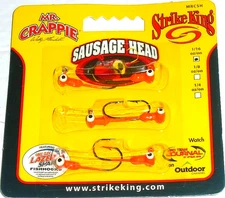 Strike King"Mr. Crappie" 1/16 Sausage Head Panfish Jigs (Flo Orange-8 Per Pk)