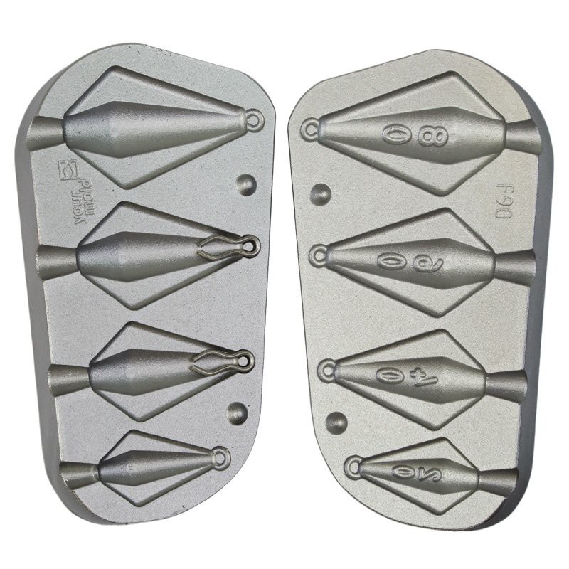 Moule à plombs ailette 20-40-60-80 grs Alciumpeche pour accessoire de montage de ligne