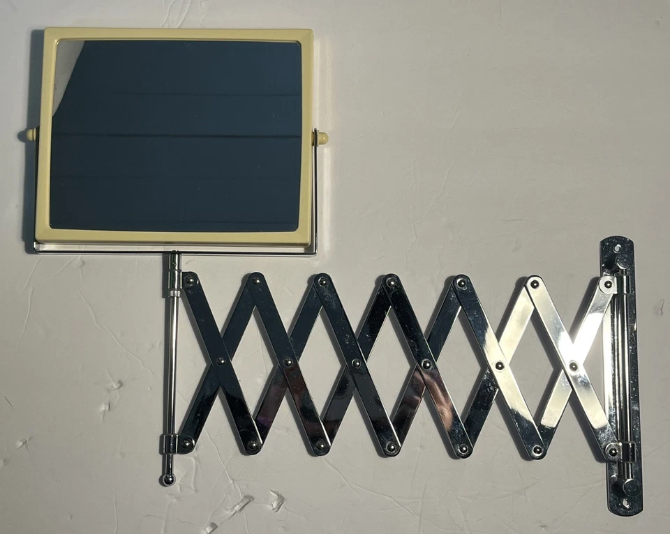 Acordeón Jerdon Mid Century montaje en pared maquillaje pivotante tocador espejo tijera  Foto 2 de 4