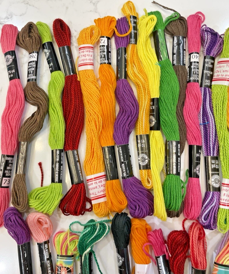 Lot Of 58 Multi Colors Cross Stitch Floss Cotton Thread Embroidery Sewing Skeins - Image 2 of 4