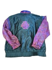 VTG Wilson Color Block Windbreaker Jacket Southwest Geometric Purple Teal 1990s