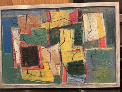 #ad Ben Wilson Original 1970 Abstract Expressionist Oil Painting quot;Topography” $16500.00
