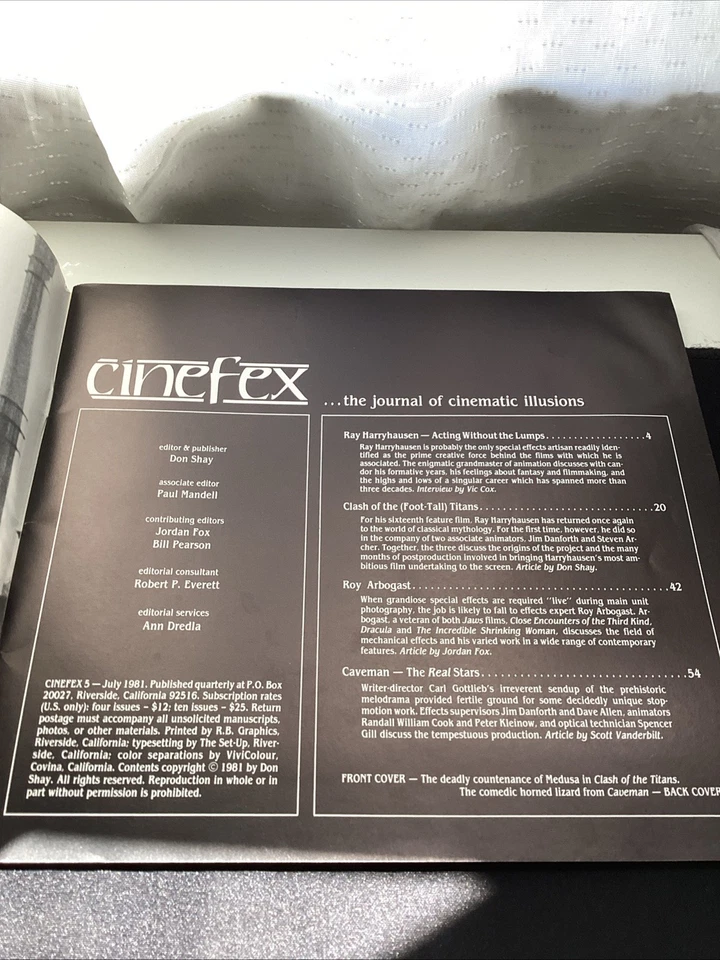 Cinefex # 5 July 1981, RAY HARRYHAUSEN, Clash of the Titans, Special Effects - Image 2 of 4