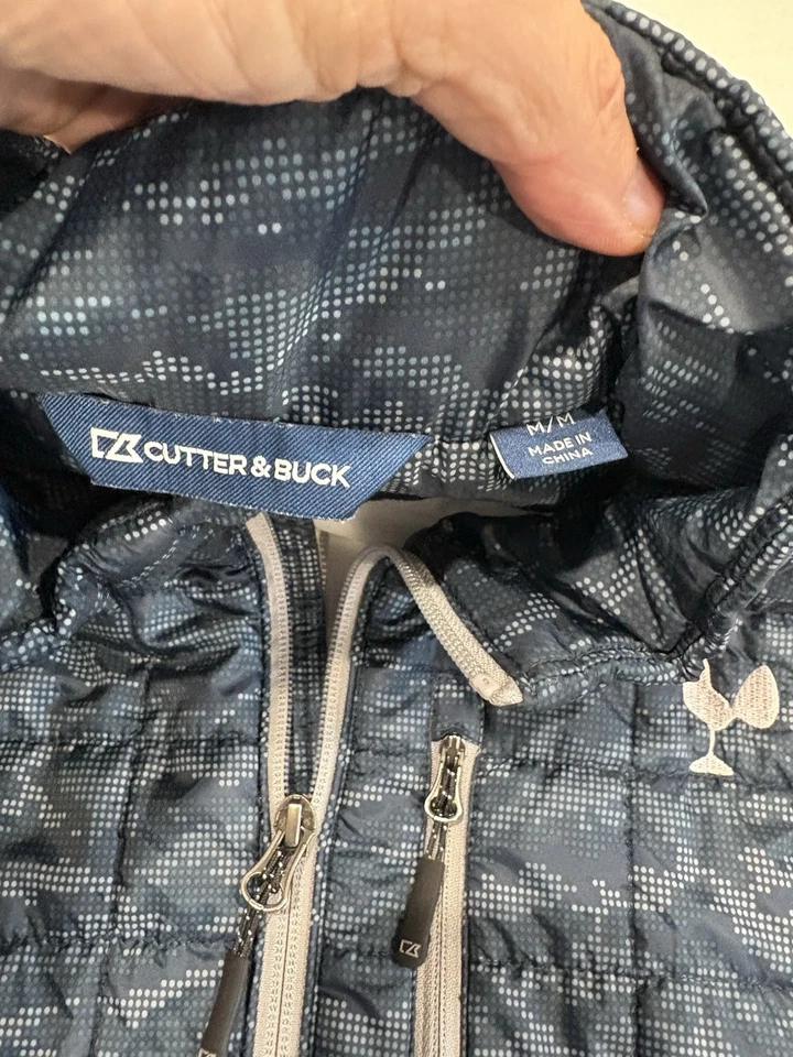 Cutter & Buck Mens Quilted Camo Blue Sz Medium - Image 3 of 4