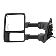LH Driver Side Tow Mirror for 08-16 Ford F250-F550 Super Duty w/ Power Heated