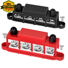 250A 12V Power Distribution Block 4x M8 Stud Tinned Copper Bus Bar Boat Solar