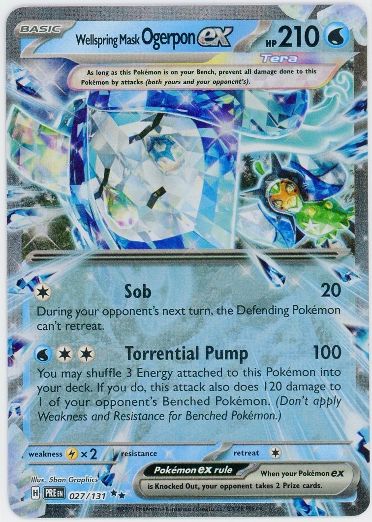 Pokemon TCG Prismatic Evolutions Wellspring Mask Ogerpon EX 027/131 Near Mint