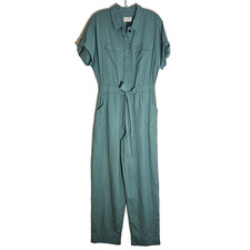 Universal Thread Jumpsuit Womens 4 Green Button Tie Front Janitor Utility Boiler