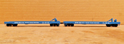 FRONT LINE GRAND TRUNK WESTERN FLAT CARS (2 LOT) HO SCALE