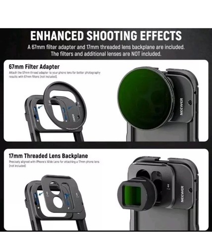 NEEWER 15 Pro Cage Video Rig with Dual Handles, Quick Release 67mm Filter... - Picture 3 of 12