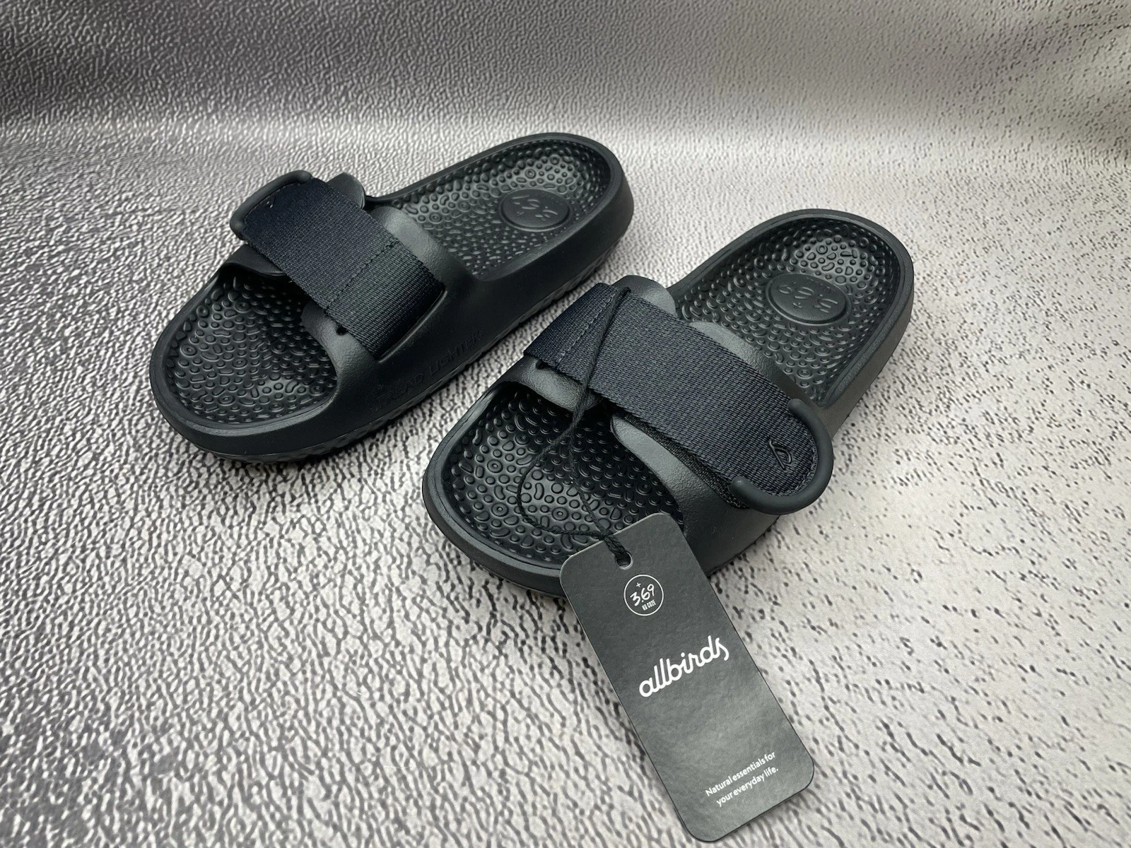 Allbirds Unisex Sugar Slide Sandals Black Eco Friendly Size W 6 M 4