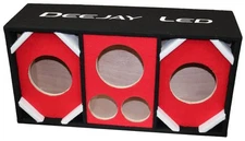 Deejay LED D6T2H1RED Two 6-in Woofers Plus Two Tweeters And One Horn Red Empty
