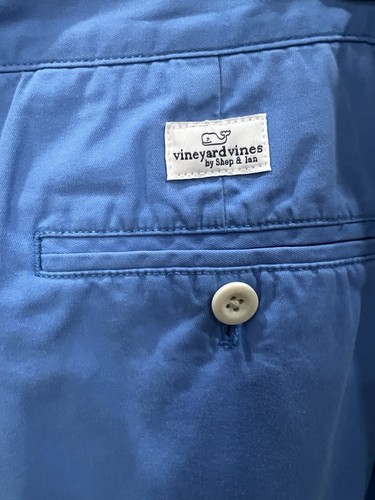 Vineyard Vines Blue Club Chino Shorts Mens Size 35 Cotton Flat Front Pockets - Picture 7 of 8