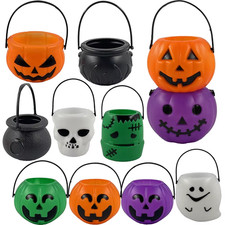 Halloween candy bucket for kids ghost pumpkin basket - trick or treat holder