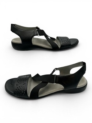 David Tate Sandals 11SS Super Slim Narrow Black Leather Comfort
