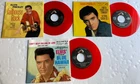 ELVIS PRESLEY Lot 3 of 3 RED VINYL MINT USA 45's &  Picture sleeves  Lot 3