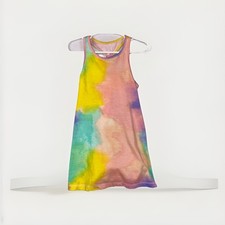 Cat  Jack Girl  s Dress Stylish Playful Colorfu Fun Tie-Dye Design Racer Back 2T