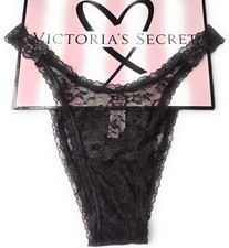 VICTORIA'S SECRET Black Lace Brazilian Panty M L XL 2XL VS NWT