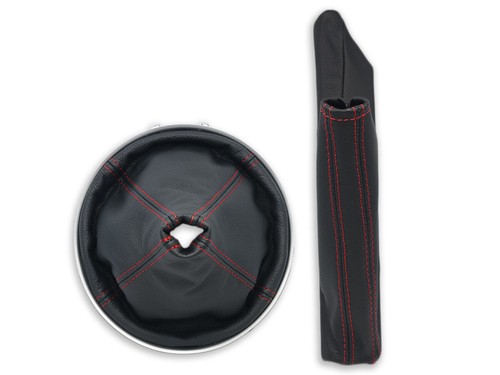 PARA SUBARU OUTBACK III FL 06-09 FUNDA PALANCA DE CAMBIO y FRENO COSTURAS ROJO - Imagen 4 de 5