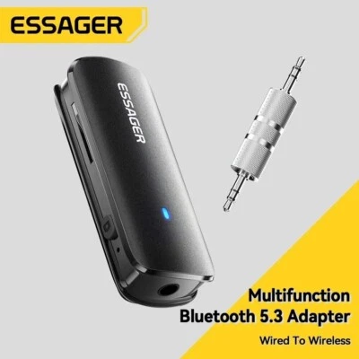 ESSAGER Bluetooth 5.3 Audio Receiver Adapter AUX für Auto 3.5mm Klinke MP3 Micro Sd Slot