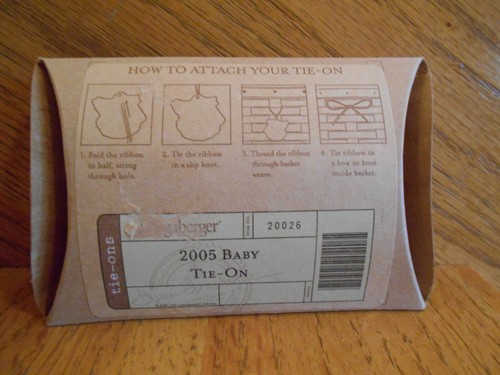 Longaberger 2005 Baby Tie-On Pottery Stork Delivery dated *shipping included!* - Picture 4 of 5