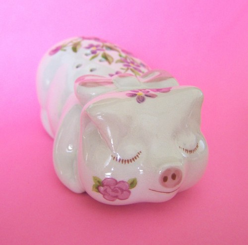 Vintage 1978 Sweet Sleepy Pig Pot Pourri Holder Made by Ceramarte in Brazil