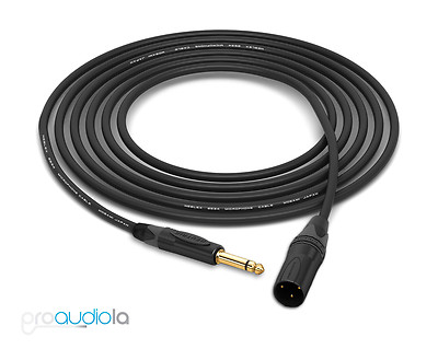 Mogami Quad 2534 Cable | Neutrik Gold TS to XLR-M | Black 5 Feet | 5 Ft. | 5'