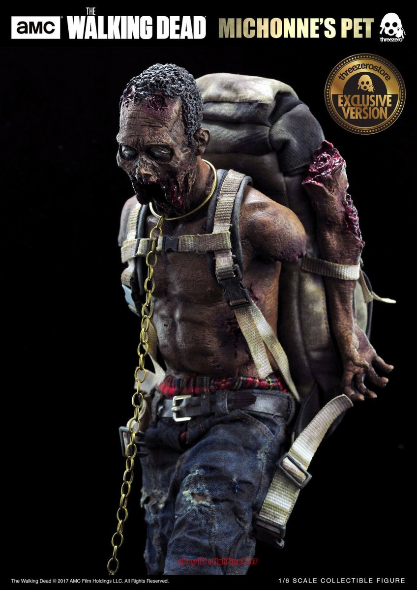 1/6 ThreeZero Michonne The Walking Dead With 2 Pets Zombies deluxe
