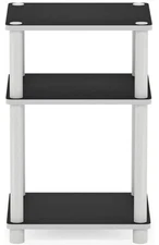 Furinno 11087WH(EX)/WH 3-Tier End Table - White And Black