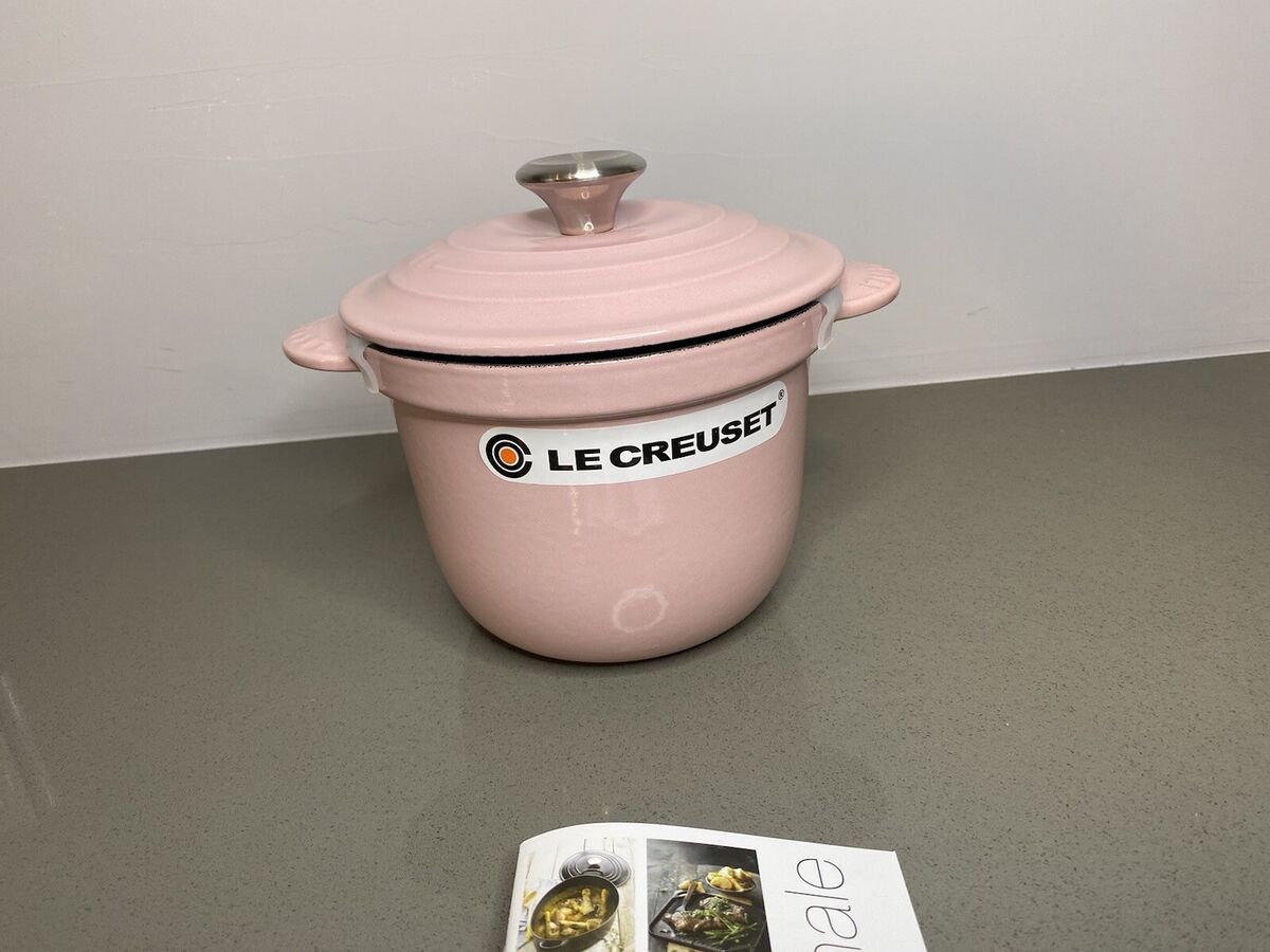 New Le Creuset 2 1/4 Qt. Rice Pot Casserole Maker Cooker Chiffon Pink  Hibiscus