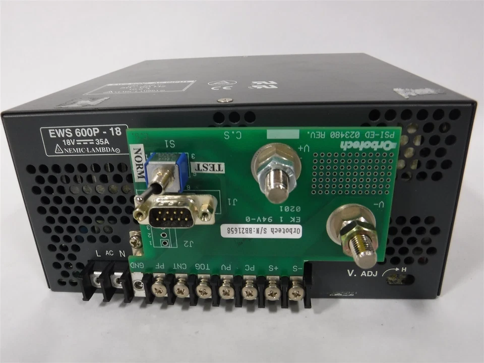 Used Nice Nemic-Lambda EWS600P-18 Power Supply & Orbotech PSI ED 023480 Board M9 - Image 2 of 4