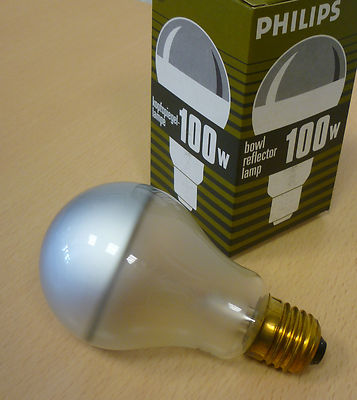 PHILIPS BOWL REFLECTOR Glühlampe E27 100W silber matt Kuppe Kuppenverspiegelt