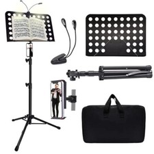 Sheet Music Stand with Light  Phone Holder, Music sheet stand with accessories