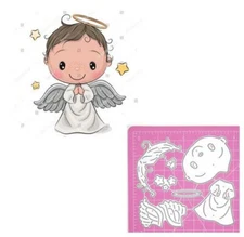 LITTLE ANGEL BOY Celestial Holiday Metal Cutting Die Card Making Scrapbook Pages