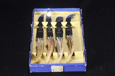 NOS NIB Lewis Rose & Co Stag Horn Household Set Grapefruit Knife & 3 Others
