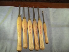 Robert Sorby, Set Of Six (6) Pieces, Large Wood Turning Tools Chisel Set