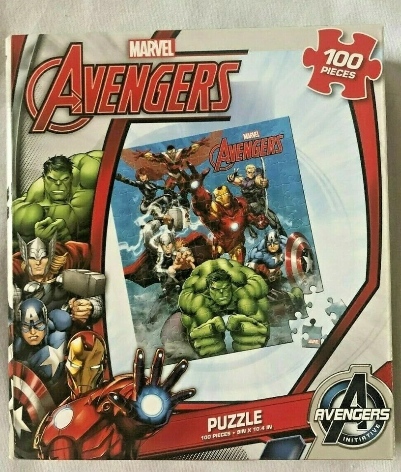 Rompecabezas Marvel Comics Vengadores 100 piezas Thor Hulk paquete de 3 rompecabezas Ironman Foto 4 de 4