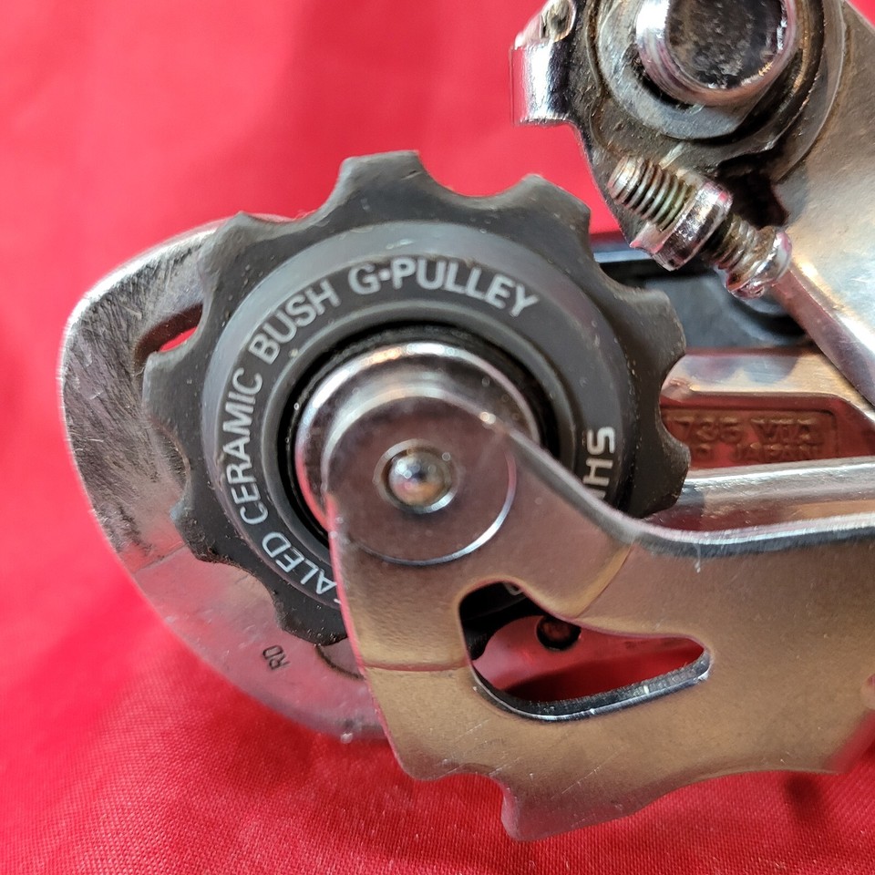 Dérailleur Arrière Shimano Deore XT RD-M735 Vintage - Cage Longue, 7 Vitesses, état Fonctionnel