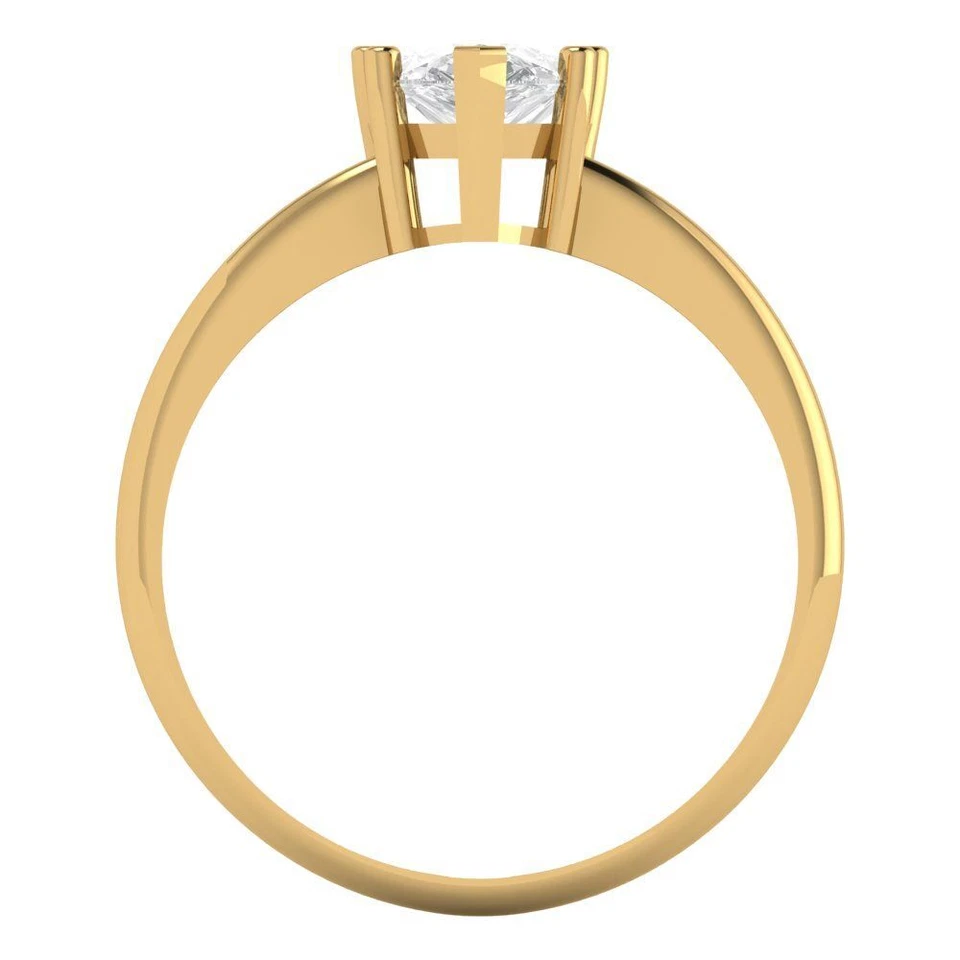 1.5 cttw Pear-Cut Cubic Zirconia Solitaire  Engagement Ring (14K Yellow Gold) - Image 4 of 4