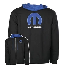 Mopar Omega Embroidered Logo Black / Blue Sweatshirt Hoodie Official Licensed