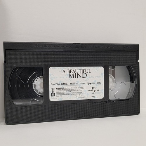 *DAMAGED* A BEAUTIFUL MIND VHS Tape Authentic Blockbuster Video Movie Rental - Picture 3 of 12