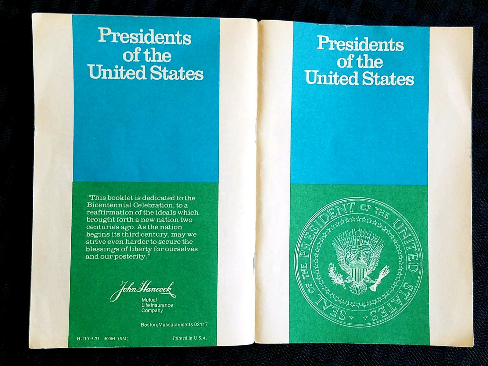 Presidents of the United States Book Paperback 1971 Vintage 1st - 37th ...